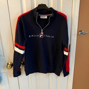 Fila Men’s Zip Sweatshirt, Medium, Navy